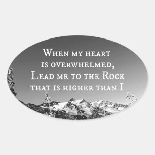Wenn mein Herz überwältigt Bibelverse ist Ovaler Aufkleber