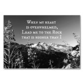 Wenn mein Herz überwältigt Bibelverse ist Tischnummer (Vorderseite)