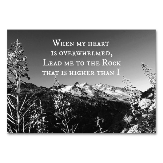 Wenn mein Herz überwältigt Bibelverse ist Tischnummer (Vorderseite)