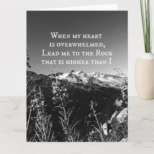 Wenn mein Herz überwältigter Bibel-Vers ist Karte (Vorderseite)