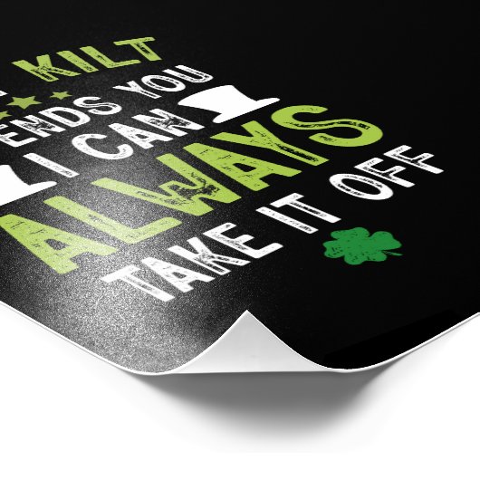 Wenn mein Kilt Ihnen den schönen St. Patrick's Day Fotodruck (Ecke)