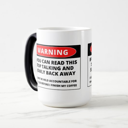 Wenn möglich, Zurück Funny - Farbmorphie Tasse (Vorderseite Links)