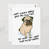 Wenn Mops niesen Postkarte (Vorne/Hinten)