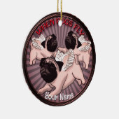 Wenn Möpsen fliegen Keramik Ornament (Rechts)