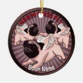 Wenn Möpsen fliegen Keramik Ornament (Vorne)