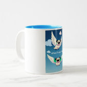 Wenn Möpsen liebenswerten Mops Welpen Hund Fun Sky Zweifarbige Tasse (Vorderseite Links)