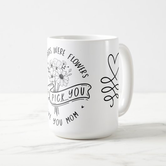 Wenn Mütter Blume wären, wähle ich dir Mama aus Kaffeetasse (VorderseiteRechts)