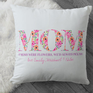 Wenn Mütter Blumen wären Rosa Florale Buchstaben B Kissen