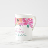 Wenn Nana's Blume Gedicht Wasserfarbenflorale ware Porzellantasse (Vorderseite Rechts)