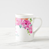 Wenn Nana's Blume Gedicht Wasserfarbenflorale ware Porzellantasse (Rechts)