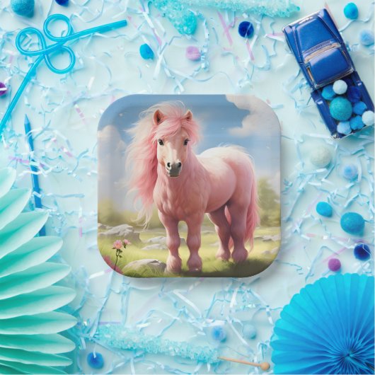 Wenn nur Ponies pink kämen Pappteller (Party)