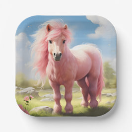 Wenn nur Ponies pink kämen Pappteller