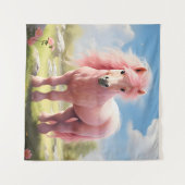 Wenn nur Ponies pink kämen Wandteppich (Vorderseite (Horizontal))