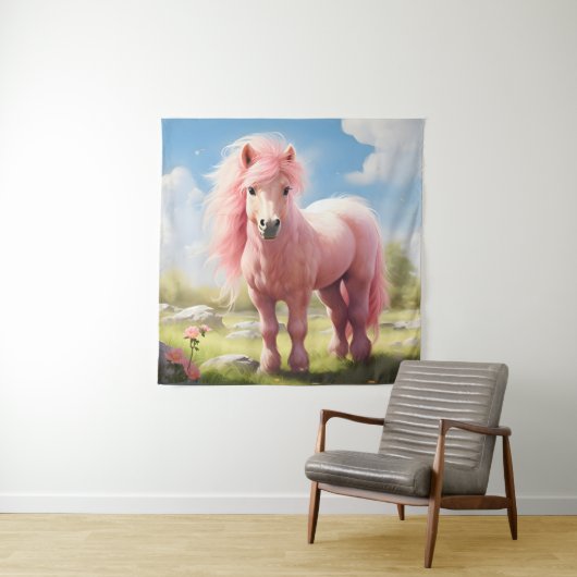Wenn nur Ponies pink kämen Wandteppich (Beispiel)