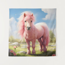 Wenn nur Ponies pink kämen Wandteppich