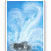 Wenn Ozeanwellen auf das Ufer abstürzen Aufkleber (Vorderseite)