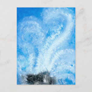 Wenn Ozeanwellen auf das Ufer abstürzen Postkarte