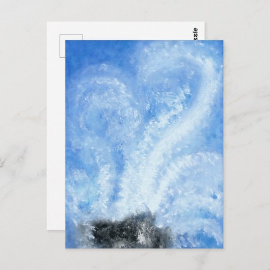 Wenn Ozeanwellen auf das Ufer abstürzen Postkarte (Vorne/Hinten)