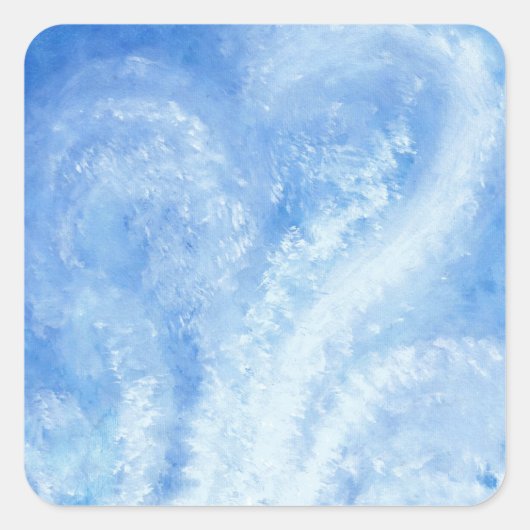 Wenn Ozeanwellen auf das Ufer abstürzen Quadratischer Aufkleber (Vorderseite)