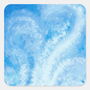 Wenn Ozeanwellen auf das Ufer abstürzen Quadratischer Aufkleber