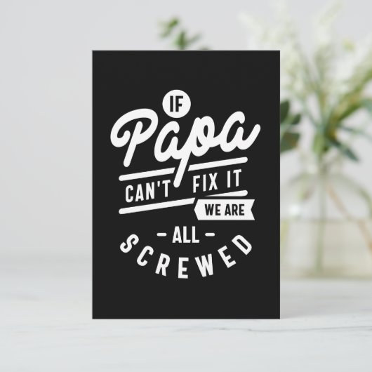 Wenn Papa es nicht reparieren kann, sind wir alle RSVP Karte (Stehend Vorderseite)