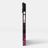 Wenn parkly Pink ich es Schwarzes Muster Monogram  iPhone Hülle (Linke Seite)