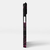 Wenn parkly Pink ich es Schwarzes Muster Monogram  iPhone Hülle (Rechte Seite)