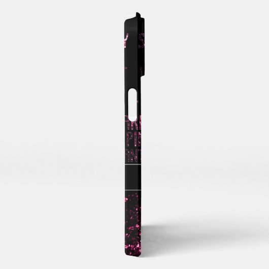 Wenn parkly Pink ich es Schwarzes Muster Monogram iPhone Hülle (Rechte Seite)