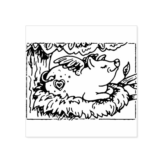 WENN PIGLETTEN FLIEGEN, MACHEN SIE NESTS, NIEDLICH GUMMISTEMPEL (Prägung)