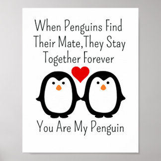 Wenn Pinguine ihren Mate finden, Bleibe sie zusamm Poster