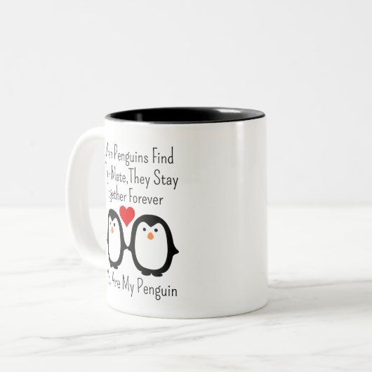 Wenn Pinguine ihren Partner finden, Bleibe sie zus Zweifarbige Tasse (Vorderseite Links)