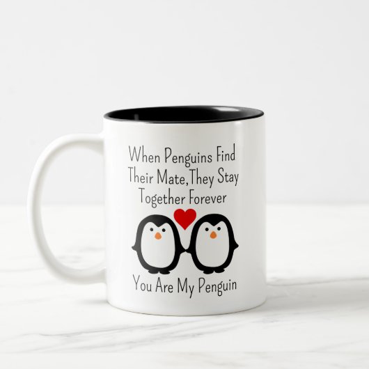 Wenn Pinguine ihren Partner finden, Bleibe sie zus Zweifarbige Tasse (Links)