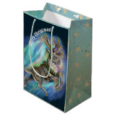 Wenn Rentier Fliegen Mittlere Geschenktüte (Vorderseite Schrägansicht)