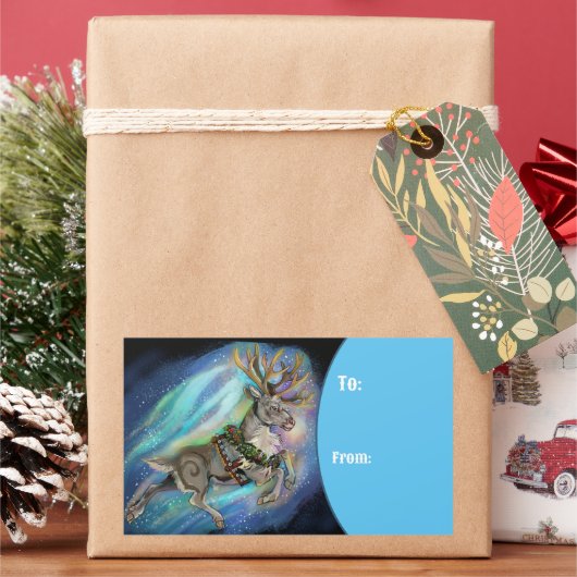 Wenn Rentier Fliegen Rechteckiger Aufkleber (Feiertag)