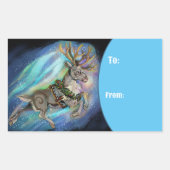 Wenn Rentier Fliegen Rechteckiger Aufkleber (Vorderseite)