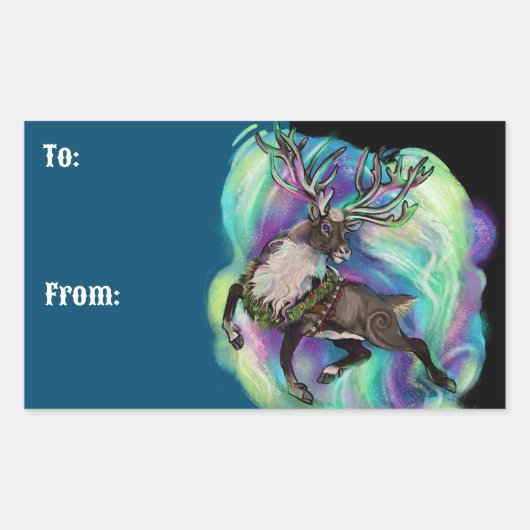 Wenn Rentier Fliegen Rechteckiger Aufkleber (Vorderseite)