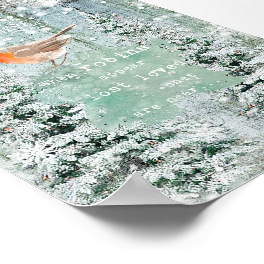 wenn Robinen Weihnachten als Winterzeichen erschei Poster (Ecke)