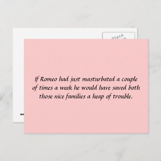 Wenn Romeo nur.. Postkarte (Vorne/Hinten)