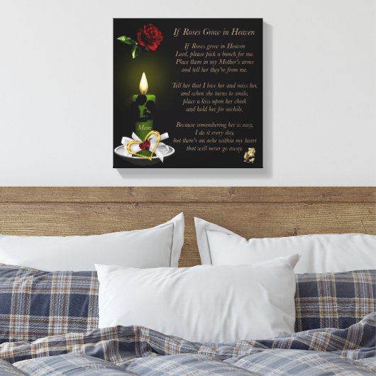 Wenn Rose im Himmel wachsen 12x12 Canvas Print Leinwanddruck (Insitu (Schlafzimmer))