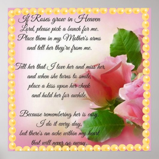 Wenn Rose im Himmel wachsen, wähle einen Haufen fü Poster (Vorne)