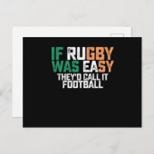 Wenn Rugby einfach war, nennen sie es Fußball Postkarte (Vorne/Hinten)