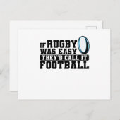 Wenn Rugby einfach wäre, würden sie es Fußball nen Postkarte (Vorne/Hinten)