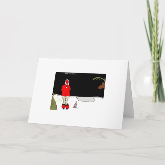 Wenn Sankt trinkt ("Snowbank") Feiertagskarte (Vorderseite)