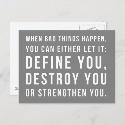 Wenn schlechte Dinge passieren Zitat Postkarte (Vorne/Hinten)