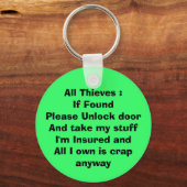 Wenn Schlüsselanhänger gefunden wurde (Vorderseite)