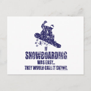 Wenn-Schnee-Boarding-war-EASY Postkarte