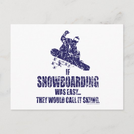 Wenn-Schnee-Boarding-war-EASY Postkarte (Vorderseite)