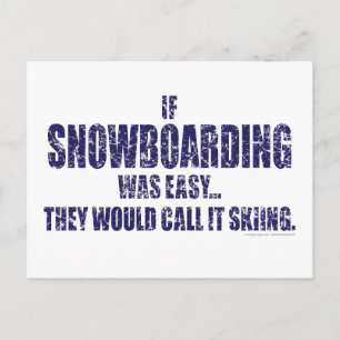 Wenn-Schnee-Boarding-war-EASY Postkarte