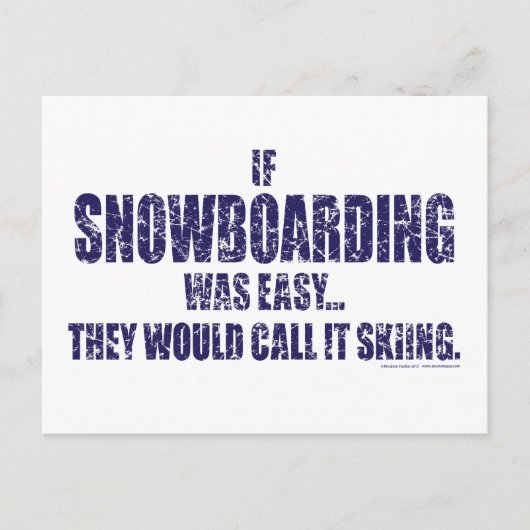 Wenn-Schnee-Boarding-war-EASY Postkarte (Vorderseite)