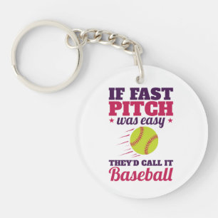 Wenn schnelles Pitchen einfach Fastpech Softball w Schlüsselanhänger